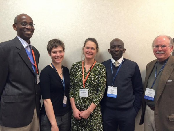 The presenters (from left to right): Nolasque Isirabahenda, Emily Thielmann, Michele Holt-Shannon, Pious Ali, and Bruce Mallory.